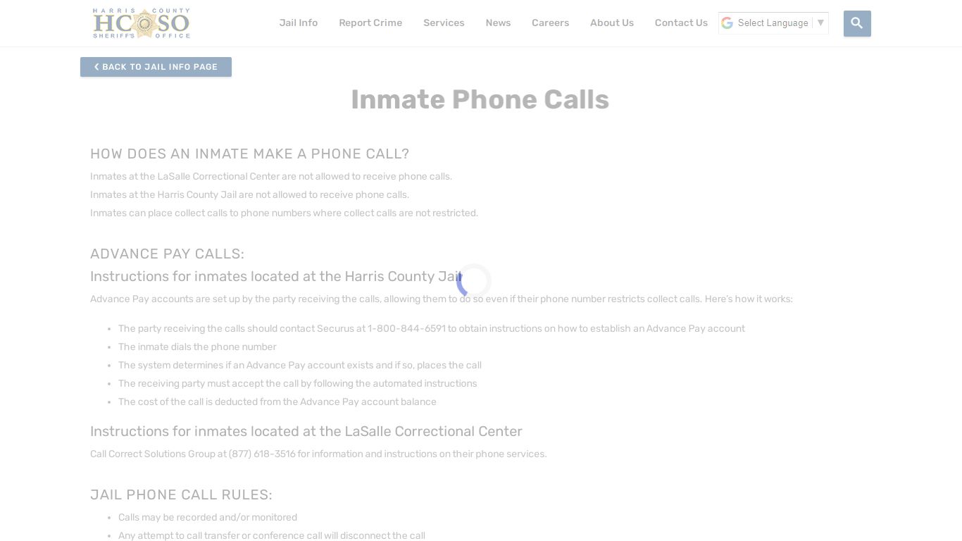 Inmate Phone Calls—Harris County Texas Sheriff's Office